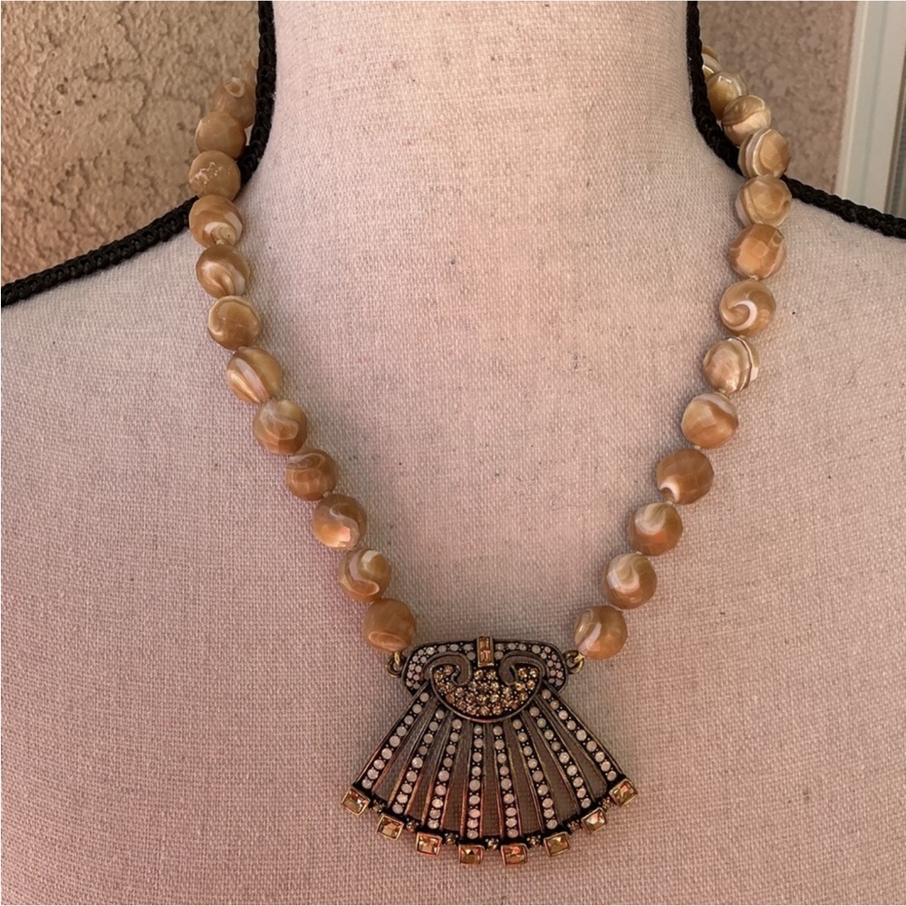 Heidi Daus Beaded Necklace with Fan Pendant - Picture 3 of 7